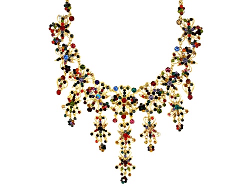 Off Park ® Collection Multicolor Crystal Gold Tone Statement Necklace - Size 18