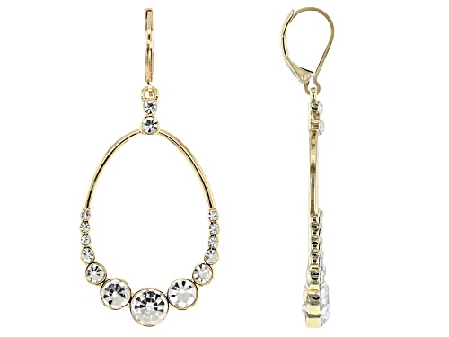 Off Park ® Collection, White Crystal Gold Tone Dangle Earrings