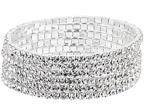 Photo of Off Park ® Collection, Round White Crystal, Silver Tone Set of 6 Stretch Bracelets