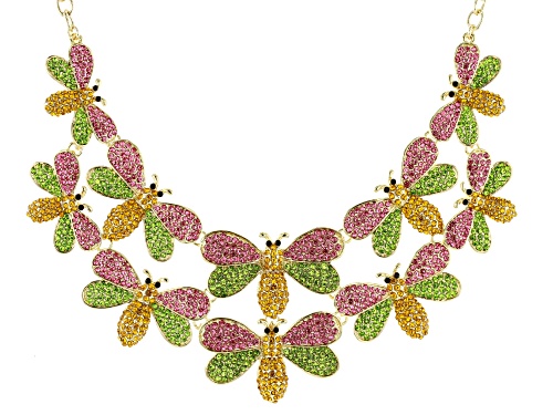 Off Park ® Collection, Multi-Color Crystal Gold Tone Bee Necklace