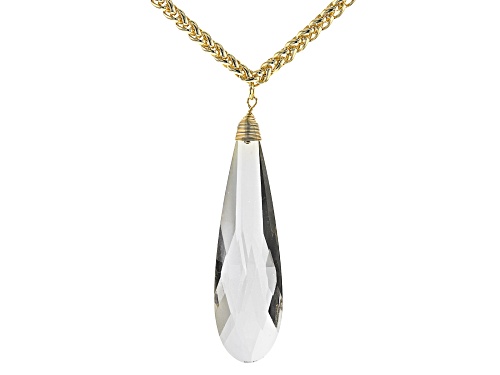 Off Park ® Collection, Gold Tone White Crystal Drop Necklace