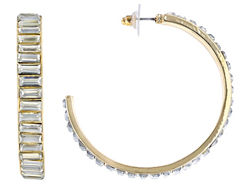 Photo of Off Park ® Collection, Gold Tone White Crystal Hoop Earrings