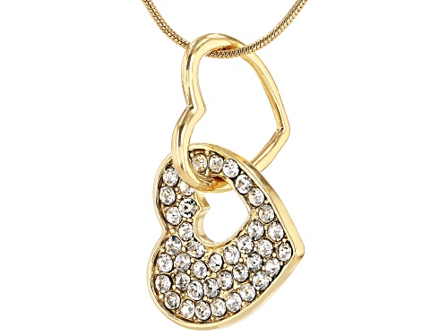 Photo of Off Park Collection™ Crystal Shiny Gold Tone Heart Pendant With Chain