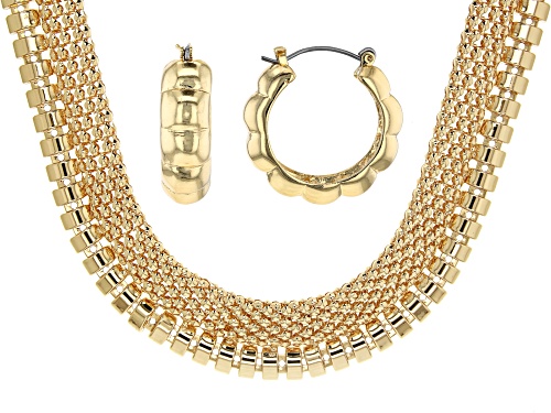 Photo of Off Park ® Collection, Gold Tone Necklace and Earrings Set