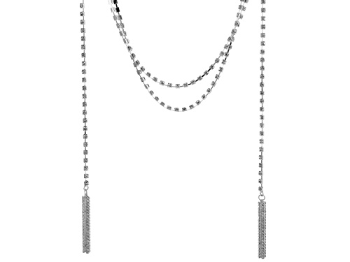 Off Park ® Collection White Crystal Silver Tone Convertible Necklace