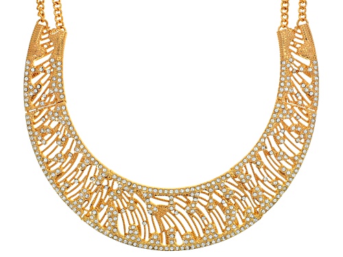 Off Park ® Collection White Crystal Gold Tone Collar Necklace