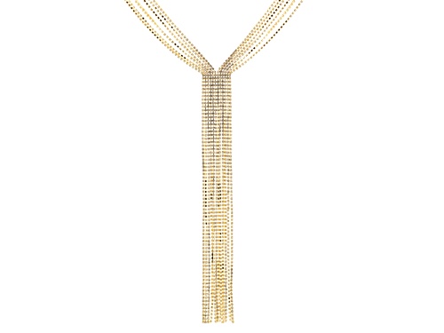 Off Park ® Collection White Crystal Gold Tone Tassel Necklace