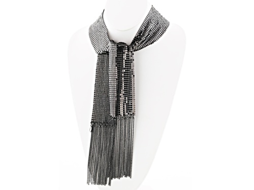 Photo of Off Park ® Collection Gunmetal Tone Mesh Shawl Necklace - Size 60