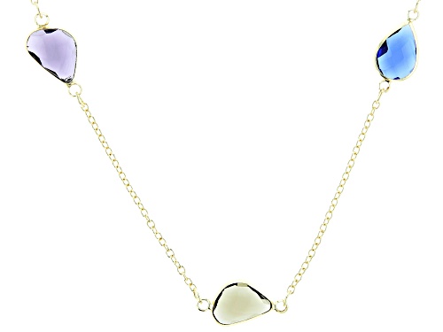 Photo of Off Park® Collection 14x10mm Pear Shape Various Color Crystal Gold Tone Station Necklace