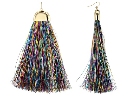 Photo of Off Park® Collection Multicolor Tinsel Gold Tone Tassel Earrings