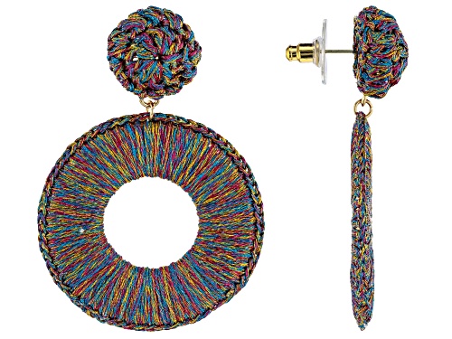 Off Park® Collection Multicolor Woven Thread Gold Tone Earrings