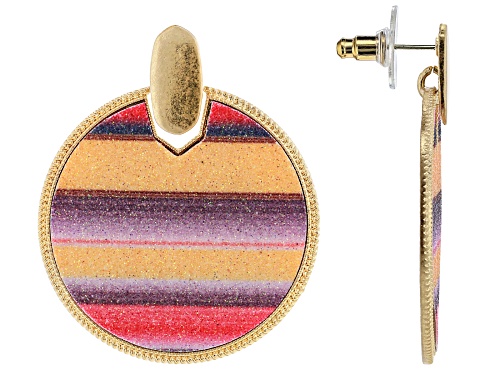 Off Park® Collection Multi-color Glitter Gold Tone Earrings