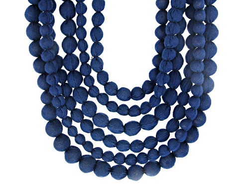 Photo of Off Park® Collection Navy Blue Denim Multi-Row Cloth Necklace