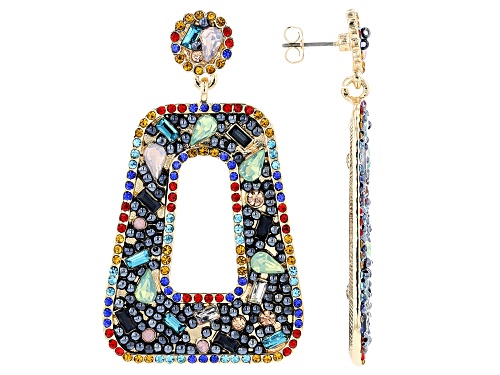 Off Park Collection ™  Gold Tone Multi-color Crystal Dangle Earrings