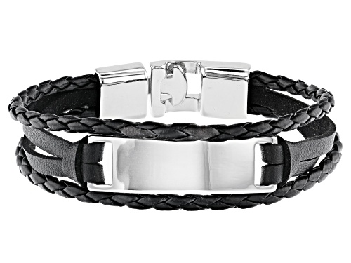 Photo of Off Park® Collection Leather And Silver Tone Multi-Row Mens Bracelet