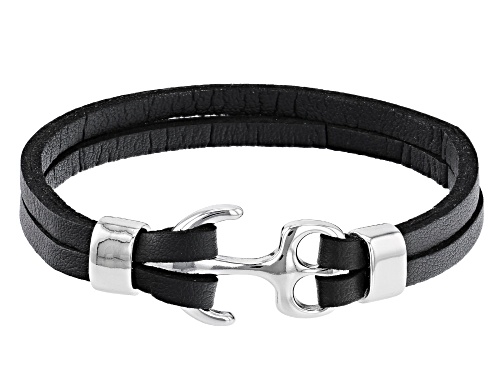Photo of Off Park® Collection  Silver Tone And Leather Mens Bracelet