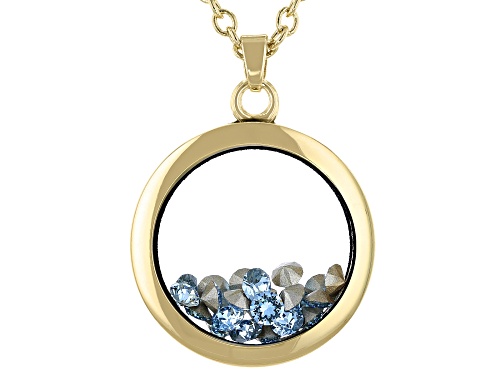 Photo of Light Blue December Birthstone crystal color gold tone necklace
