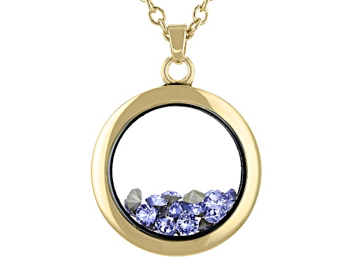 Photo of Lavender June Birthstone crystal color gold tone necklace