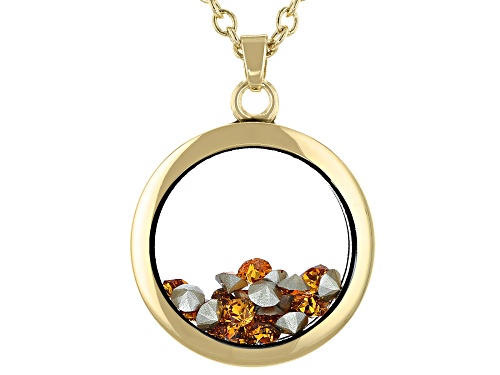 Photo of Yellow November Birthstone crystal color gold tone necklace