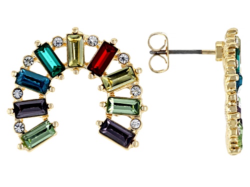 Photo of Off Park ® Collection, Gold Tone Multi Color Crystal Earrings
