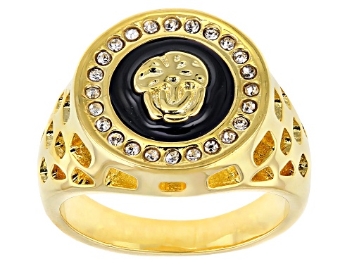 Off Park ® Collection, Gold Tone White Crystal Men's Ring - Size 7