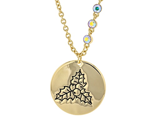 Photo of Off Park ® Collection, Gold Tone Clear Crystal Accent, Holly Pendant W/ Chain