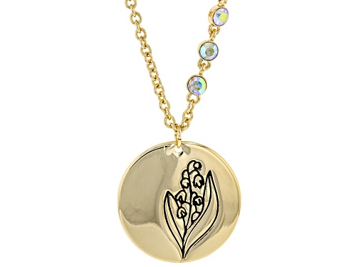 Photo of Off Park ® Collection, Gold Tone Clear Crystal Accent, Lily of the Valley Pendant W/ Chain