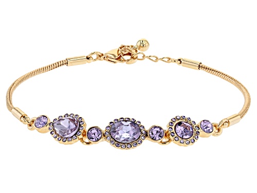 Off Park ® Collection Purple Crystal Gold Tone Station Bracelet