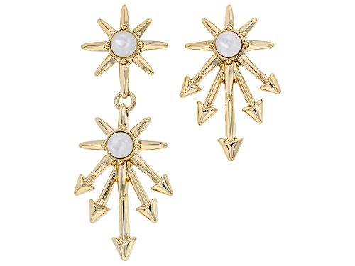 Off Park ® Collection, Lab Created Moonstone Gold Tone Star Drop Earrings