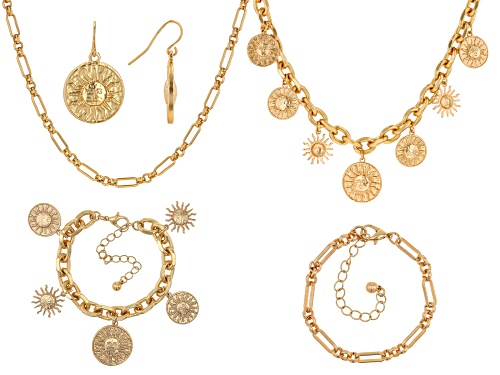 Photo of Off Park® Collection, Gold Tone Medallion Matte Necklace, Bracelet & Earring