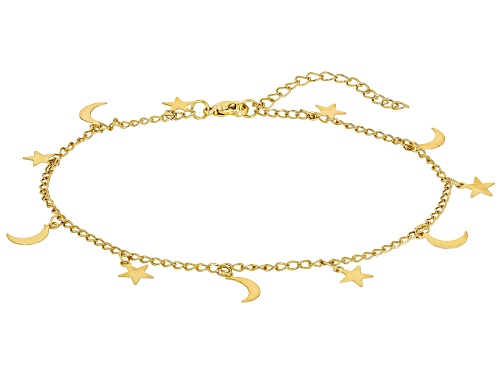 Off Park® Collection, Gold Tone Celestial Station Anklet - Size 9