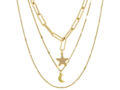 Off Park® Collection, Gold Tone Paperclip Celestial Multi-Strand Necklace - Size 18