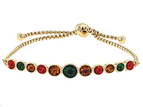Off Park® Collection, Multi-Color Crystal Gold Tone "Colors of Fall" Bolo Bracelet