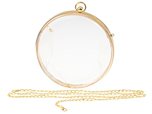 Off Park® Collection, Gold Tone Clear Crystal Clutch