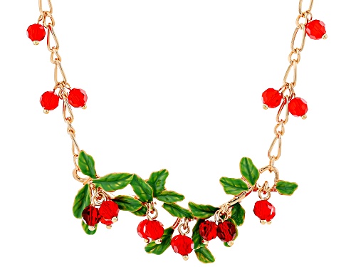 Off Park® Collection Red Acrylic Bead Gold Tone Necklace