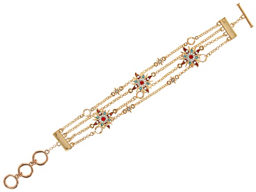 Off Park® Collection Multi-Color Crystal Gold Tone Starburst Bracelet