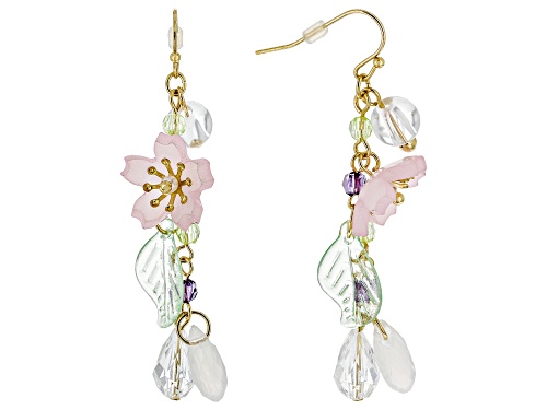 Off Park® Collection, Multi-Color Acrylic Gold Tone Flower Dangle Earrings