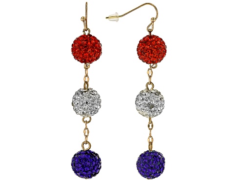 Off Park® Collection Red, White & Blue Crystal Gold Tone Dangle Earrings