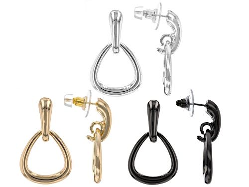 Off Park® Collection Gold Tone, Silver Tone & Hematine Tone Dangle Earrings Set of 3
