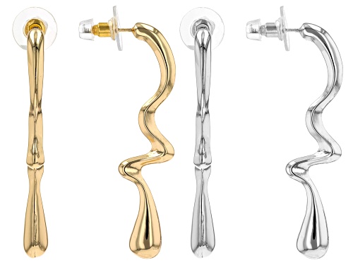 Off Park® Collection Gold Tone And Silver Tone "Melted Metal" Drop Earrings
