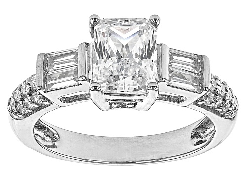 Pre-Owned Bella Luce ® 3.85ctw Rhodium Over Sterling Silver Ring (2.52ctw DEW) - Size 12