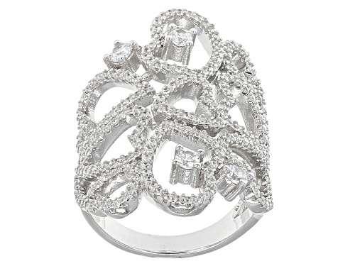 Photo of Pre-Owned Bella Luce ® 2.60ctw Rhodium Over Sterling Silver Ring (1.34ctw Dew) - Size 5