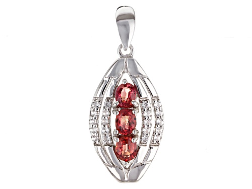 Photo of Pre-Owned Exotic Jewelry Bazaar™ 1.03ctw Oval Red Winza Sapphire And .29ctw Zircon Sterling Silver P