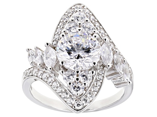 Photo of Pre-Owned Bella Luce ® 5.42ctw Rhodium Over Sterling Silver Ring (3.55ctw DEW) - Size 5