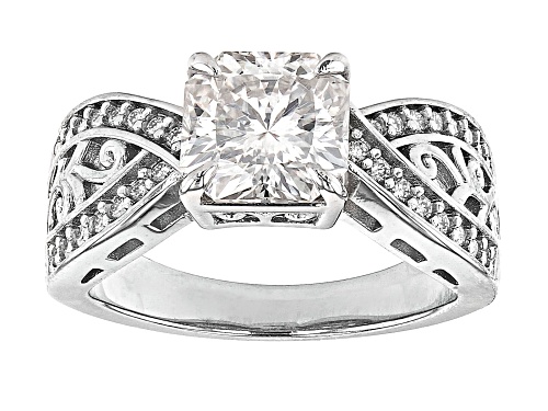 Pre-Owned MOISSANITE FIRE(R) 3.12CTW DEW SQUARE OCTAGONAL INFERNO CUT(TM) AND ROUND PLATINEVE(R) RIN - Size 10