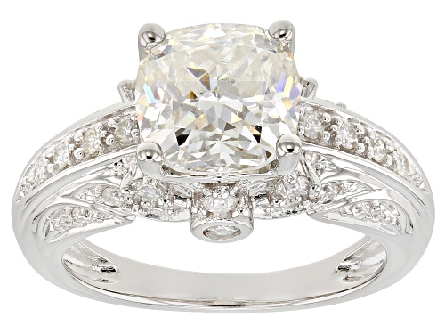 Photo of Pre-Owned MOISSANITE FIRE® 3.24CTW DEW CUSHION CUT AND ROUND PLATINEVE™ RING - Size 6