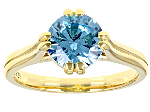 Pre-Owned Bella Luce ® 3.18ctw Aquamarine Simulant Eterno™ Yellow Ring - Size 10