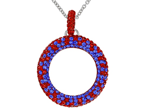 Photo of Pre-Owned Preciosa Crystal Red And Blue Circle Pendant With Chain