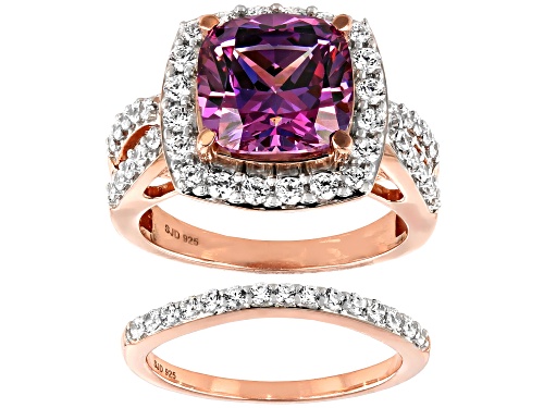 Photo of Pre-Owned Bella Luce Luxe™ Fancy Purple and White Cubic Zirconia Eterno™ Rose Ring With Ba - Size 5