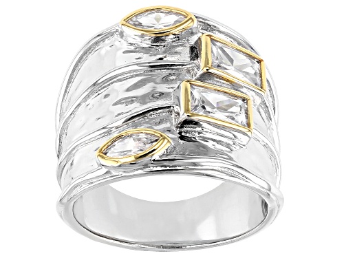 Pre-Owned Bella Luce ® 2.61ctw Rhodium And 14K Yellow Gold Over Silver Ring (1.30ctw DEW) - Size 6